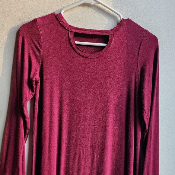 Art Class Maroon Stretch Midi Dress Size Large (10/12) - Picture 5 of 16